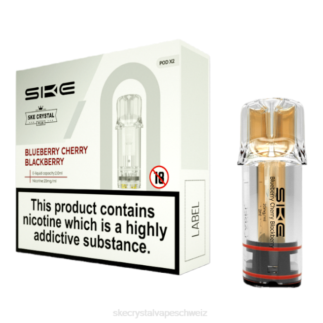 Crystal Vapes und Pods - SKE crystal vape Schweiz Z8LR108 Heidelbeere, Kirsche, Brombeere SKE